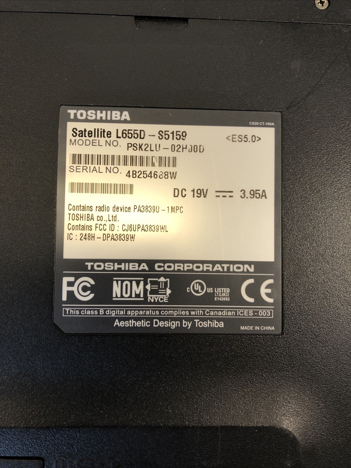 Satellite L655D-S5159 AMD Phenom II N660 CPU@3.00GHz 4GB boot to BIOS no HDD