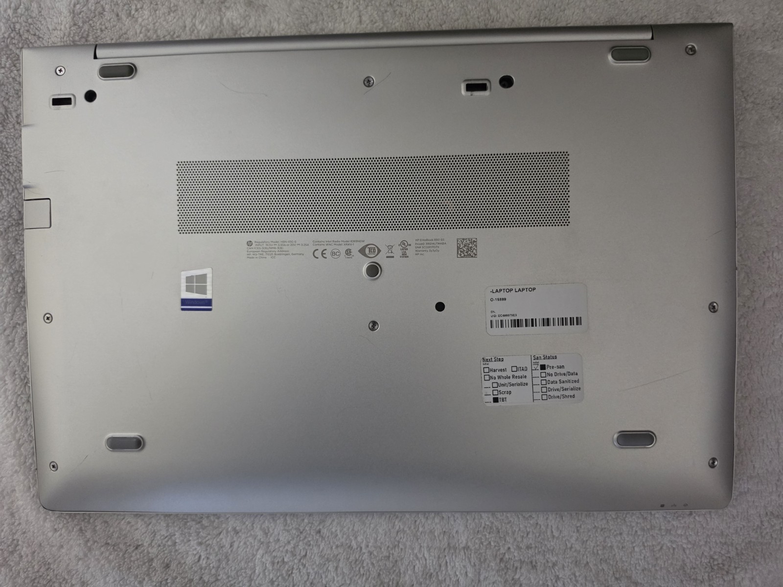 HP EliteBook 850 G5 i5-8250U 16GB RAM 256GB SSD Win 11 Pro Great Condition