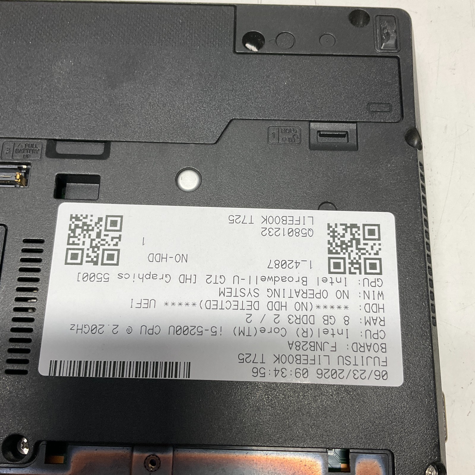 Fujitsu Lifebook T725 13.3” Laptop Intel Core i5-5200U @ 2.20 GHz 8GB BIOS READ