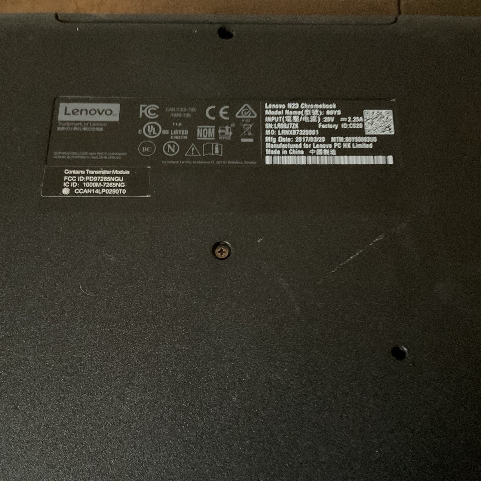 Lenovo N23 Chromebook 11.6″ (2GB RAM) Laptop-Works-No Adapter