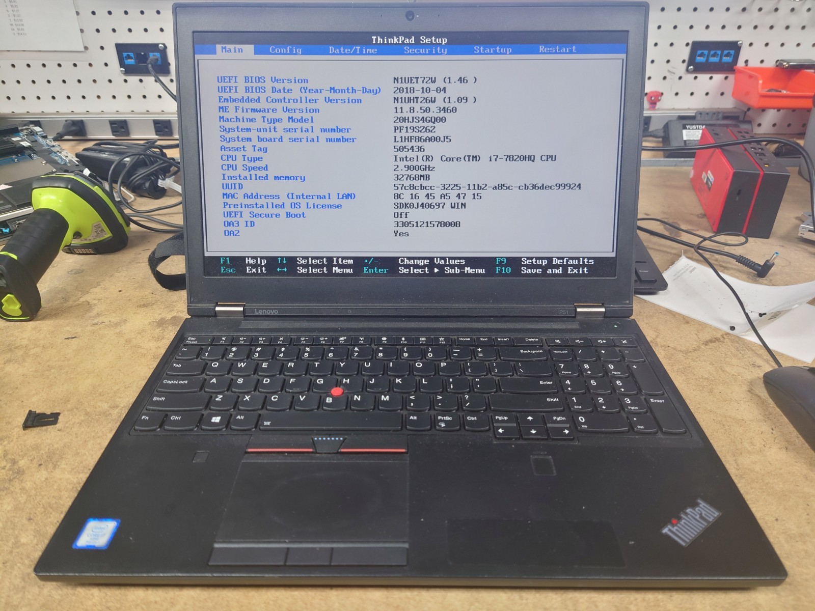 Lenovo ThinkPad P51 15.6″ FHD i7-7820HQ 32GB RAM NVIDIA M1200M No Battery/OS/SSD
