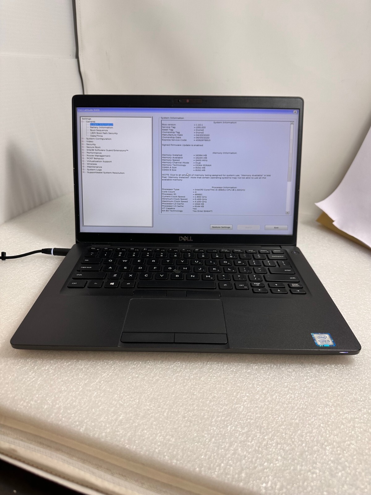 Dell Latitude 5400 14″ FHD Intel Core i5-8365 8gb ram 512gb PCIe