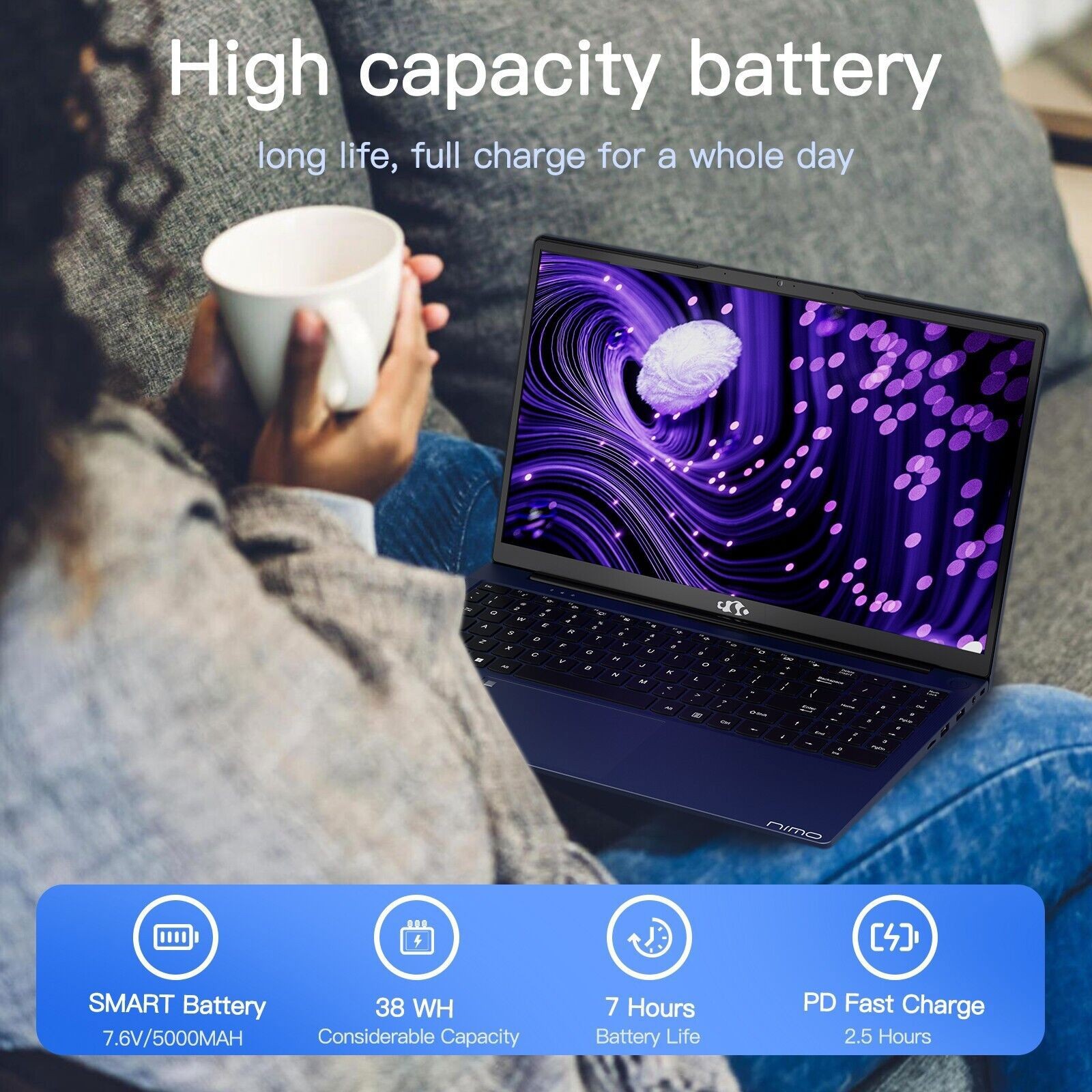 NIMO 15.6 Laptop 16GB RAM 1TB SSD Intel Pentium N100 Processor Backlit KB Win11
