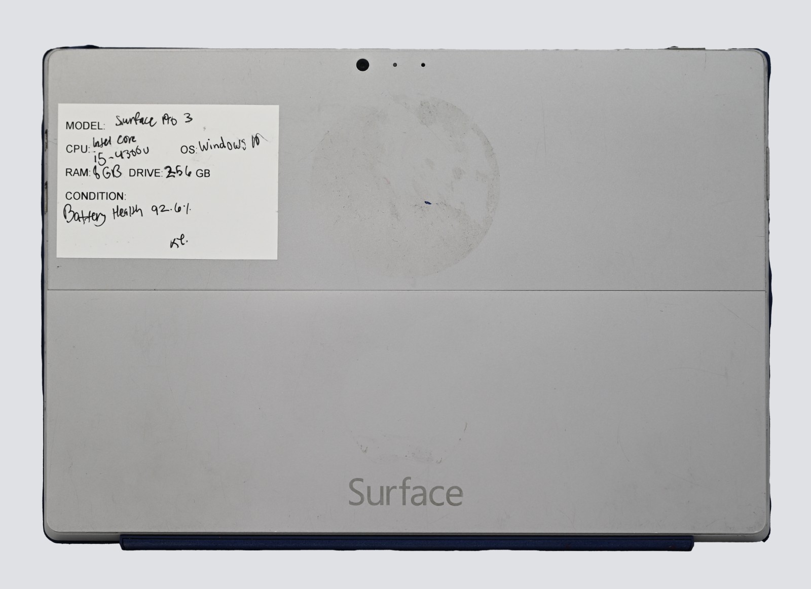Microsoft Surface Pro 3 i5-4300u 1.9 GHz 8GB RAM 256GB SSD BH: 92.6%
