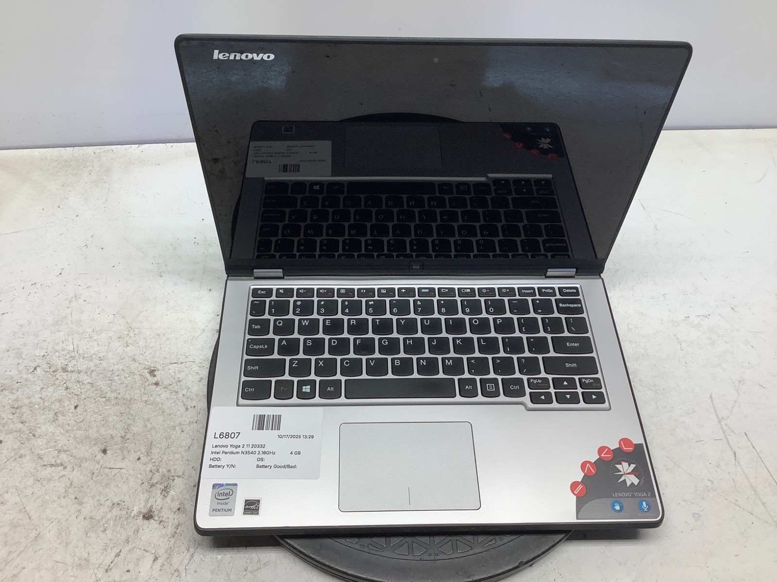 Lenovo Yoga 2 11 20332 Intel Pentium N3540 2.16GHz 4 GB NO HDD