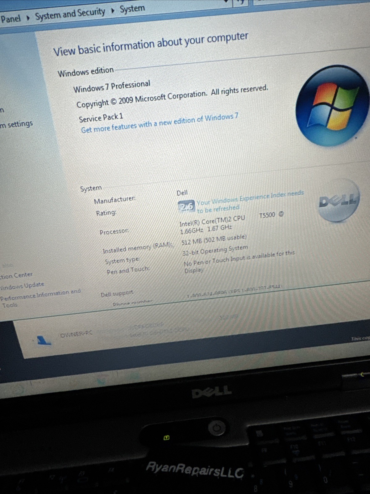 Dell Latitude D520 Laptop T5500 512mb ram 60gb Hdd READ