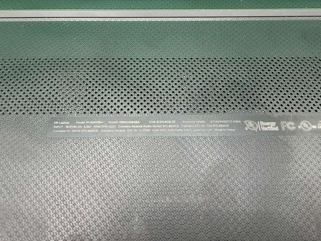 HP Notebook 14-dq1025nr Intel Core i3 10th 1.20GHz 4GB RAM 128GB SSD Win 10 Home