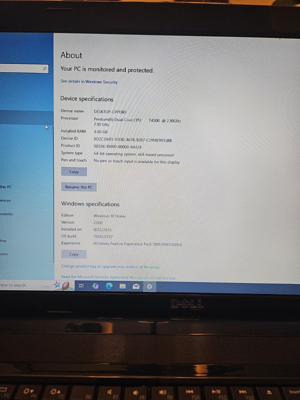 Dell Inspiron 1750 T4300 2.10 GHZ 4 GB Ram 500 GB Hard Drive. For Parts