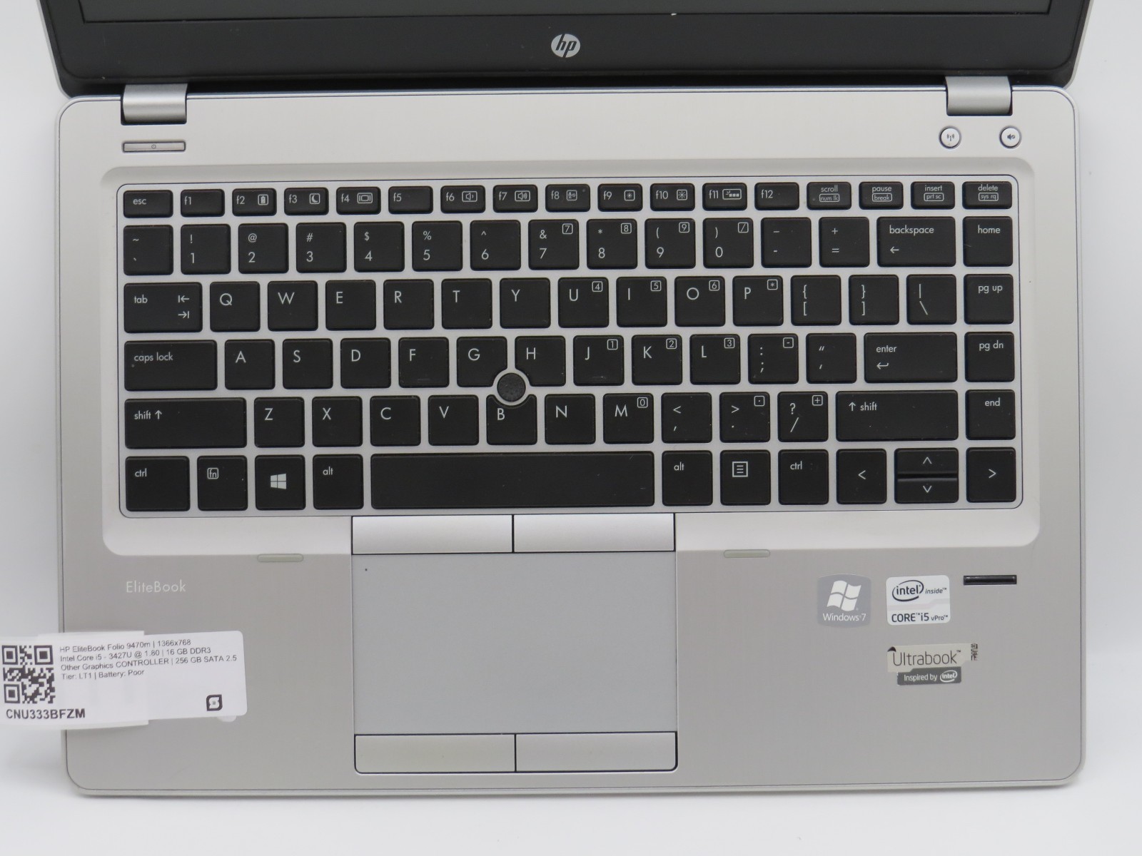 HP EliteBook 9470m i5-3427U @ 1.8GHz 16GB DDR3 256GB SSD 14″ No OS/AC