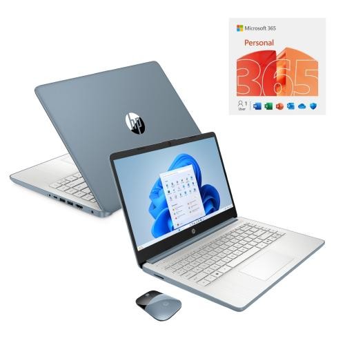 HP 14″ HD Touchscreen Intel N150 4GB RAM 128GB SSD Blue Bundle