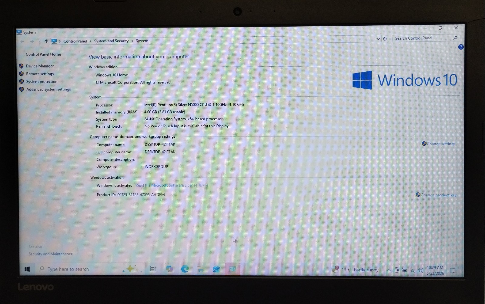 Lenovo Ideapad 330-15IGM 15.6″ Laptop Pentium Silver 4GB RAM 500GB W10H H4038