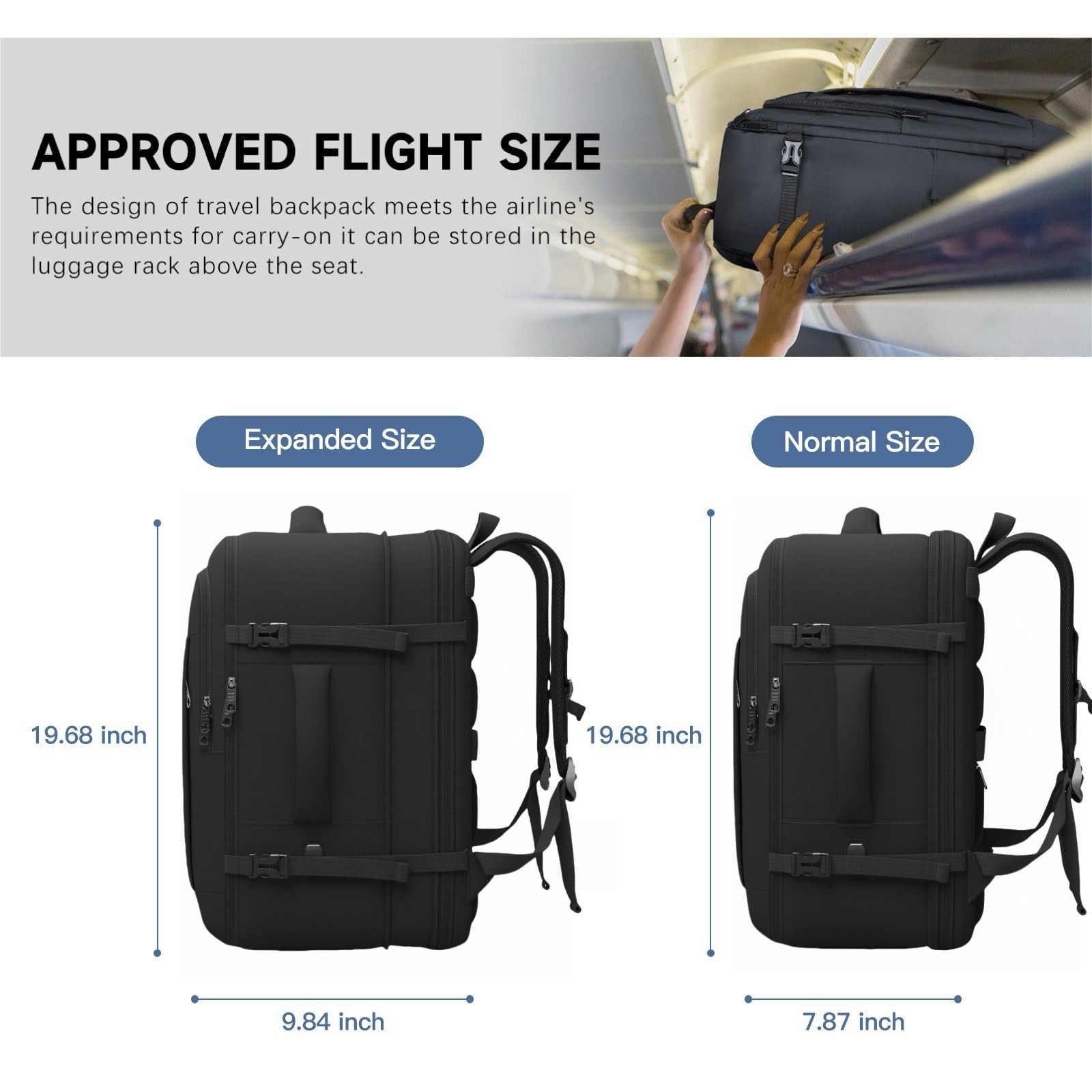 Gieury Carry On Backpack, 50L Travel Backpack, Luggage Backpack TSA Flight Appro