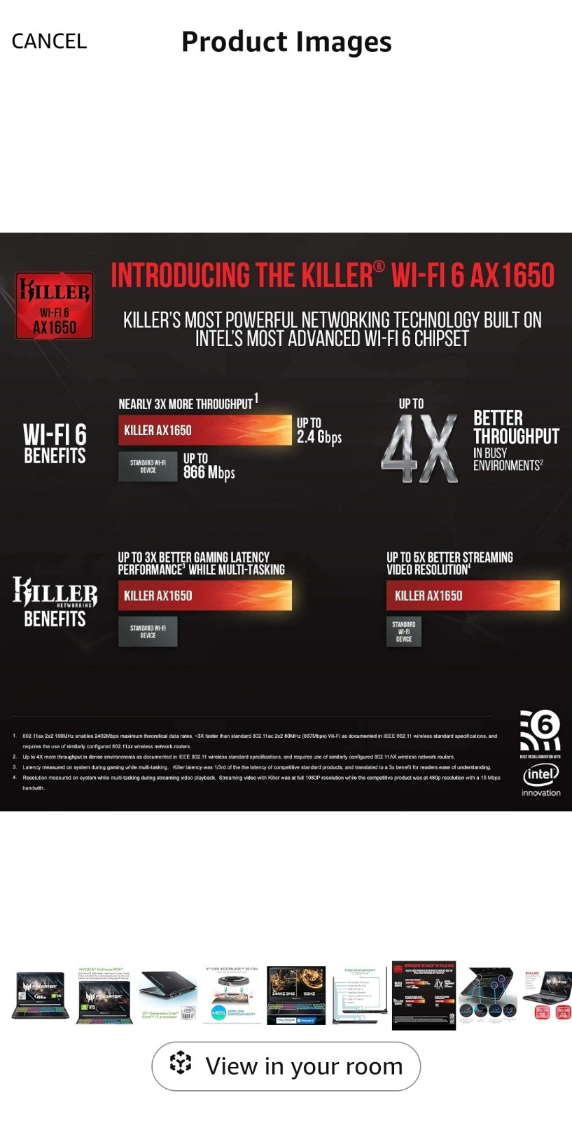 Acer Predator Helios 300 15.6 inch (512GB SSD, Intel Core i7 10th Gen., 2.60GHz,
