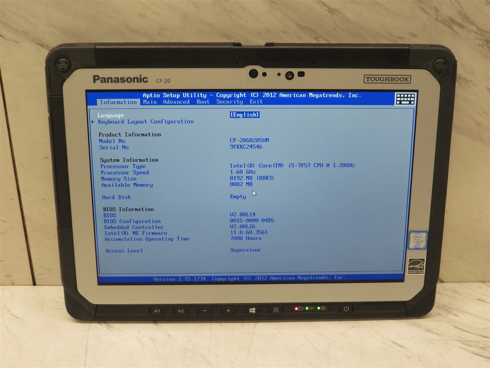 Panasonic Toughbook CF-20 Intel Core i5-7Y57@1.2GHz 8GB RAM #3