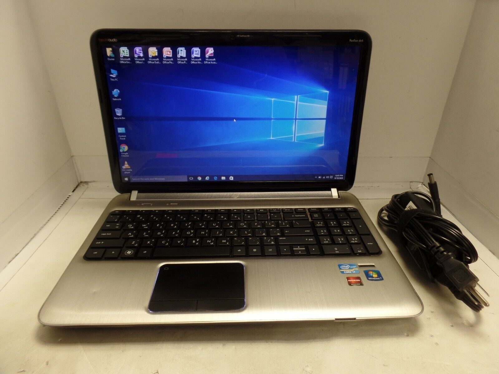 Brushed Aluminum 15.6″ HP Pavilion DV6-6177ee 2GHz i7-2630 6GB 750GB Arabic KYBD
