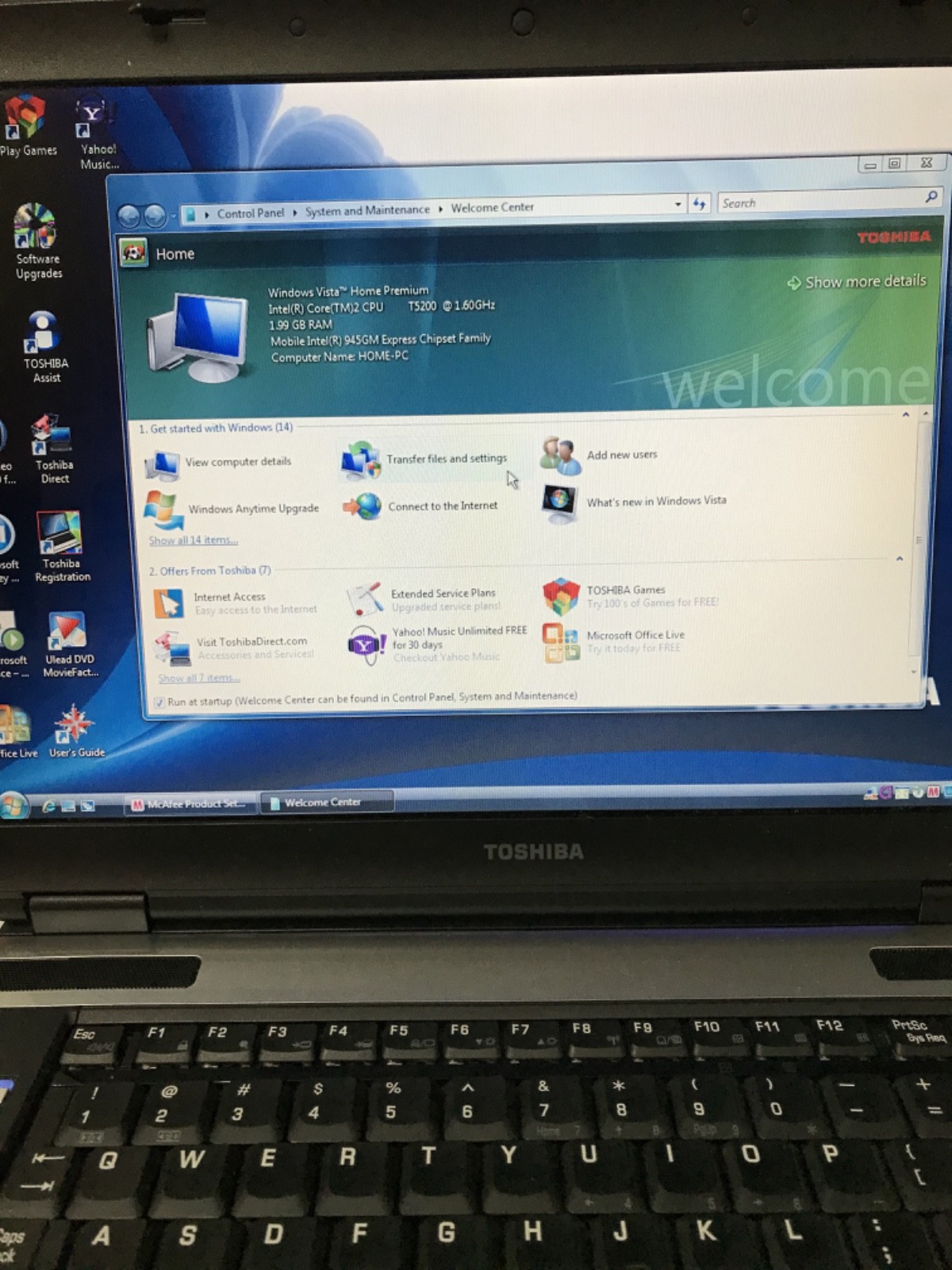 TOSHIBA SATELLITE LAPTOP/POWER CORD/EXTERNAL HARD DRIVE/WIRELESS # KEYPAD/+