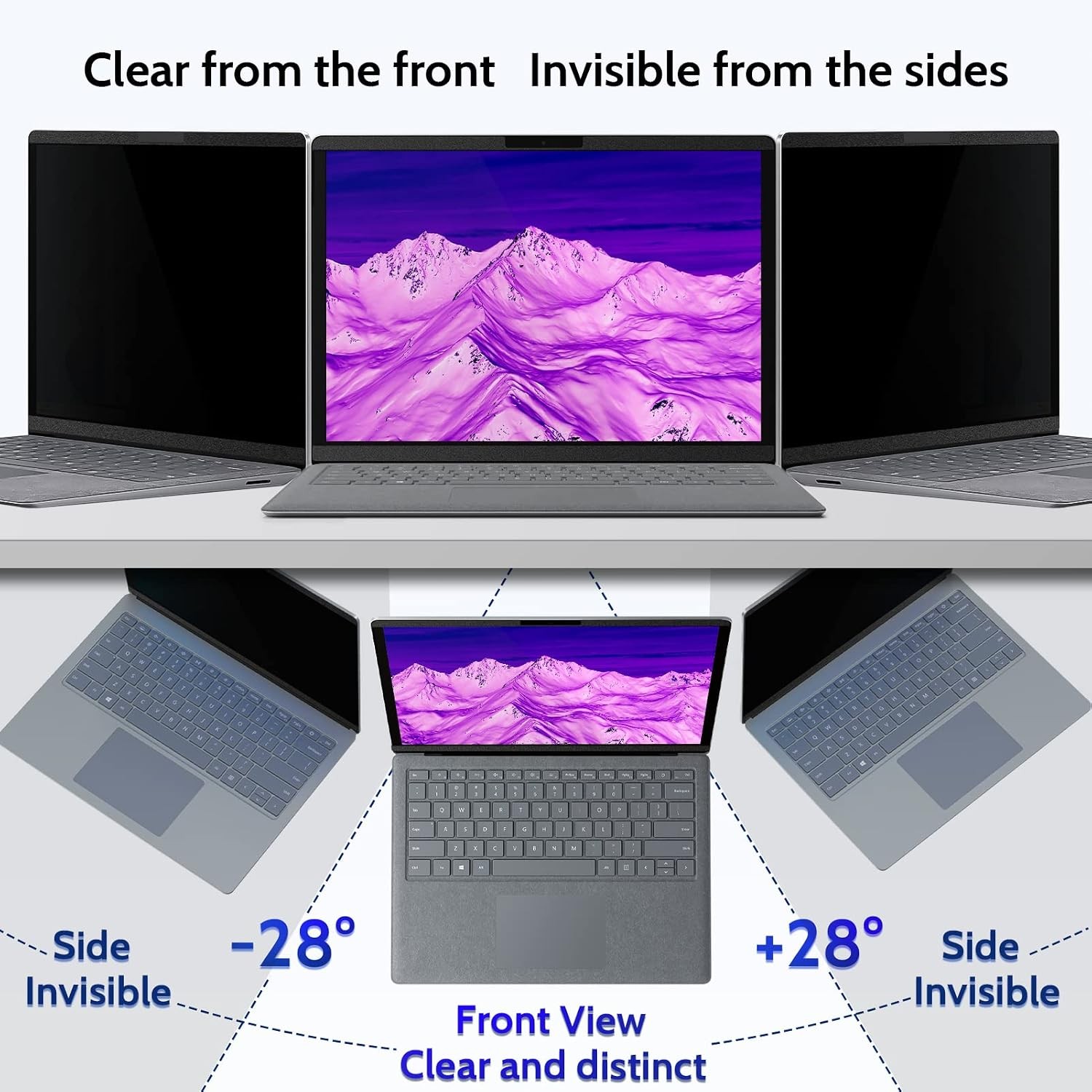 Magnetic Privacy Screen for Surface Laptop Go 3/2/1 Gen 12.4 inch, Anti Glare Fi