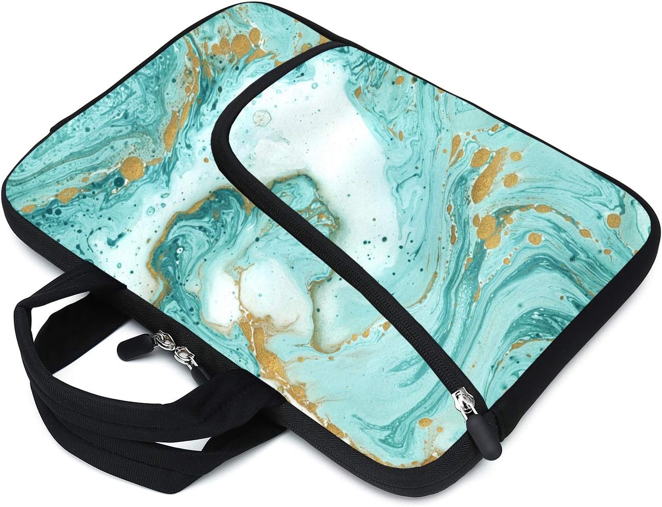 Green Marble Neoprene Laptop Case – 11.6″ to 12.2″ Fits MacBook Air, Samsung, Ac