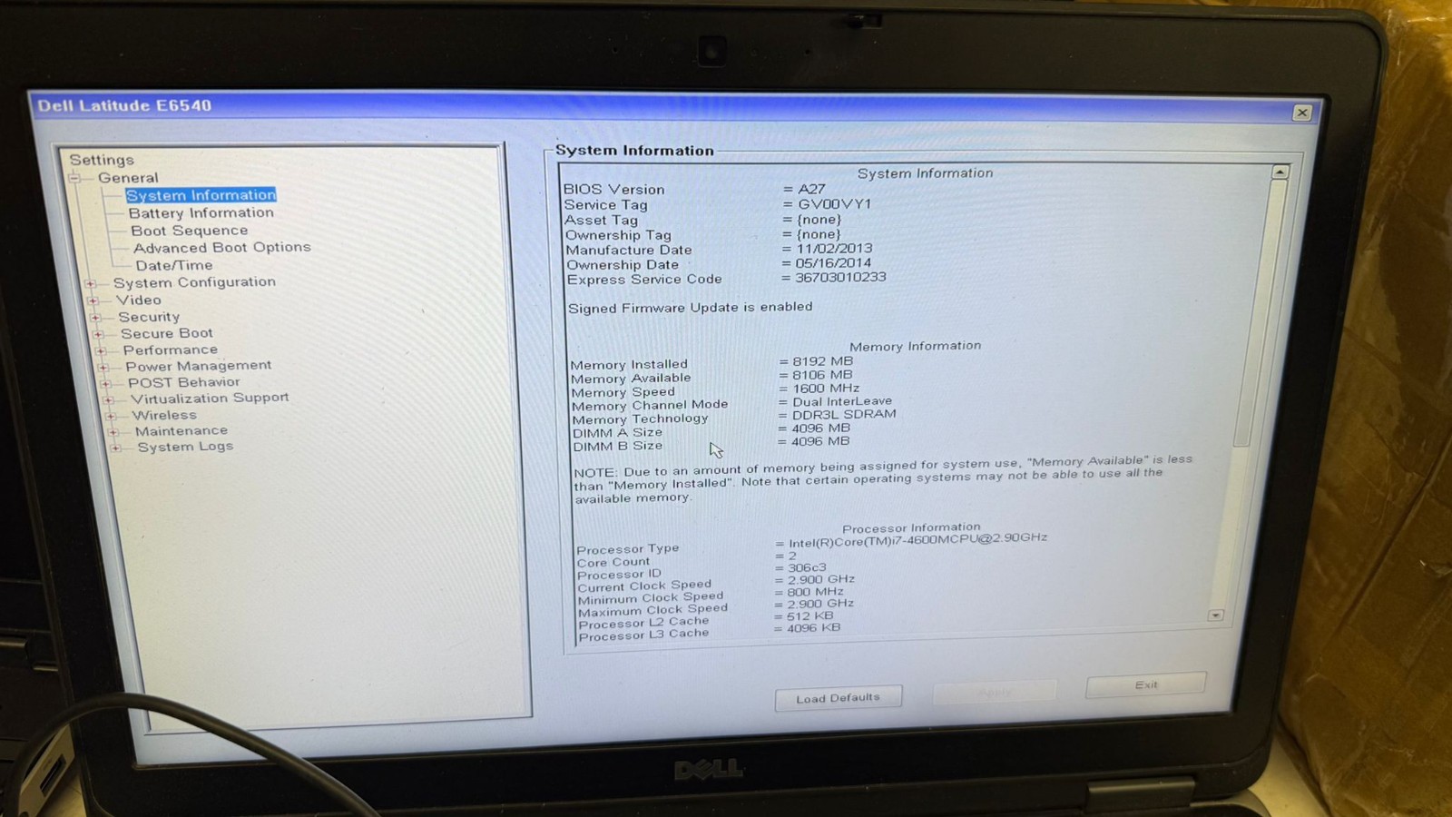 Lot Of 6 Dell Latitude E6540 Intel Core i7 4th Gen 8GB 128GB SSD Boots to BIOS