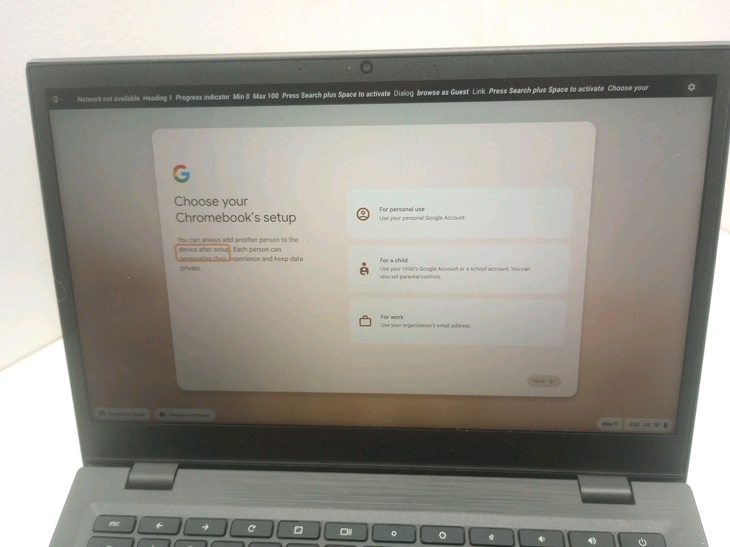 Lenovo 14e Chromebook 14” Laptop Chrome OS, Webcam,Touch Screen,And Charger ,4GB