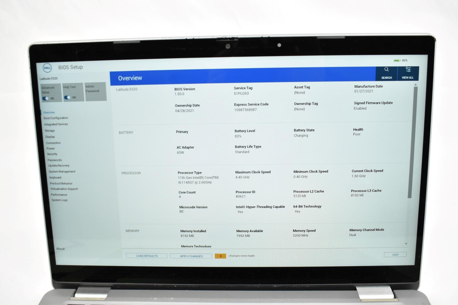 Dell Latitude 5320 2-in-1 i5-1145G7 2.6GHz 8GB 256GB SSD No OS 13.3″ *See Issues