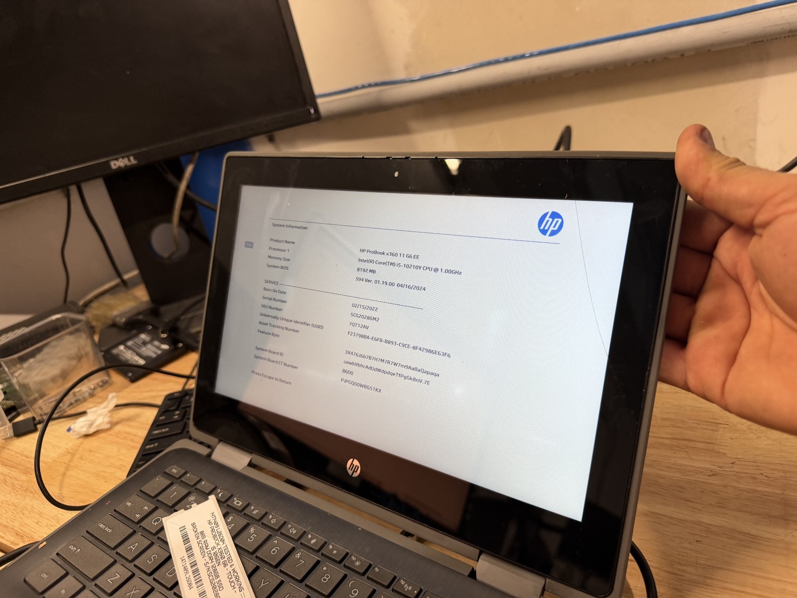 HP Probook x360 G6 TOUCH Core i5 10th gen 8gb ram DDR4 128gb SSD USED