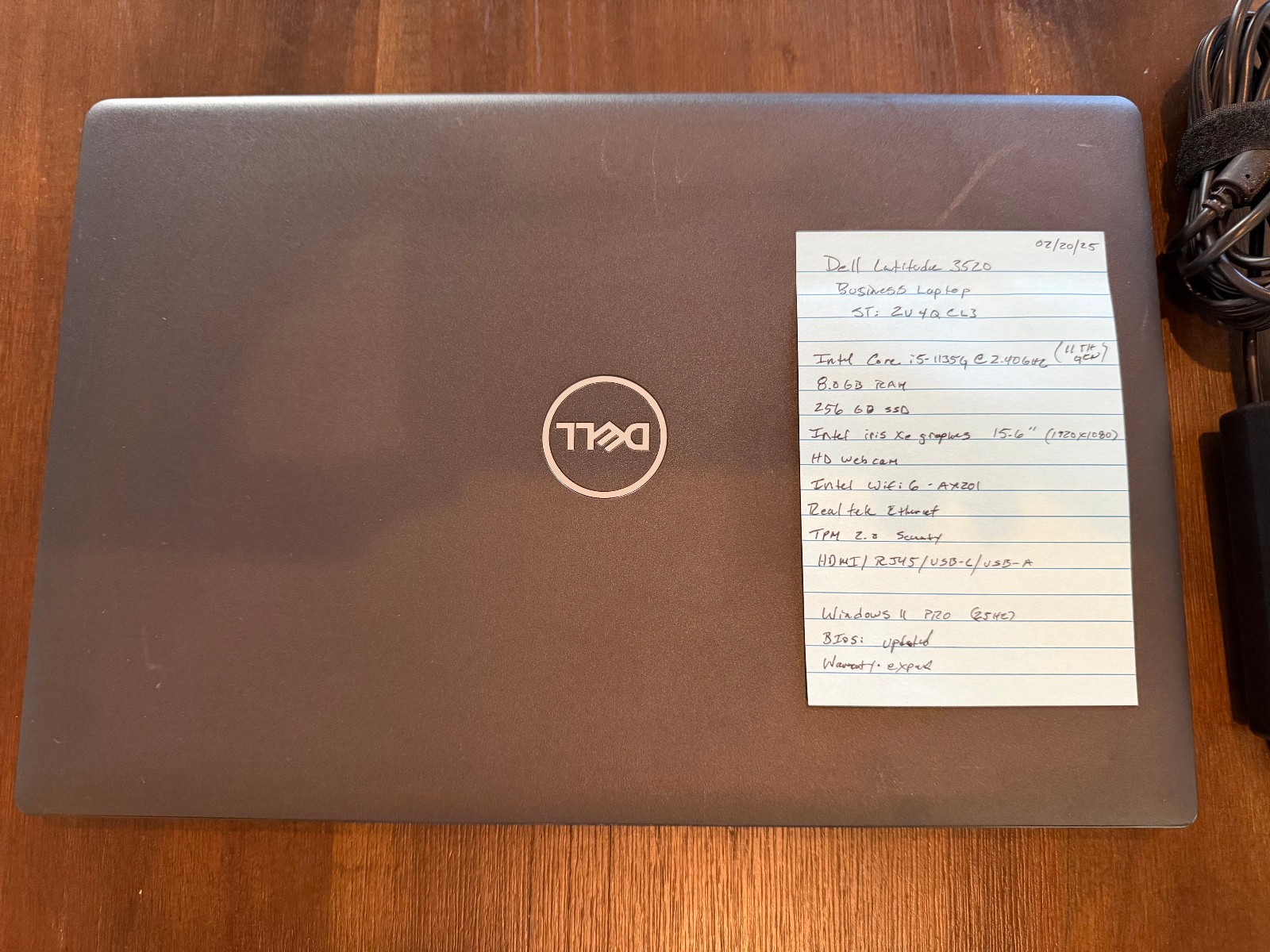 15.6″ DELL Latitude Laptop: 11th Gen Intel Core i5! 8GB RAM! 256GB SSD! Win11PRO