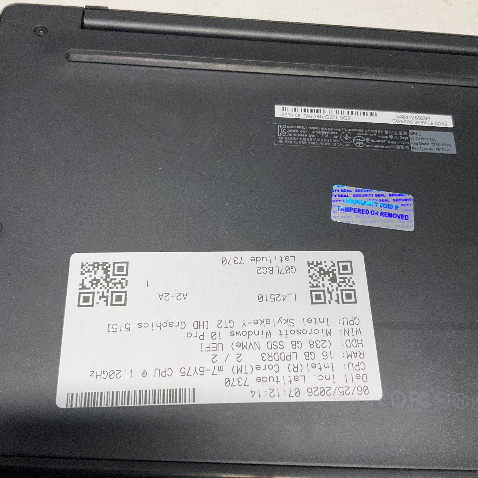 14″ Dell Latitude 7370 Laptop m7-6y75 1.20GHz 16GB RAM 256GB SSD Windows 10 Pro