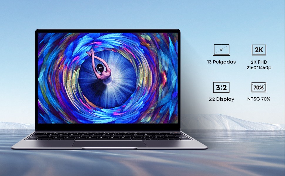 CHUWI GemiBook 13″ 2K Laptop J4115 Quad-Core, 12GB RAM, 256GB SSD, Win 10