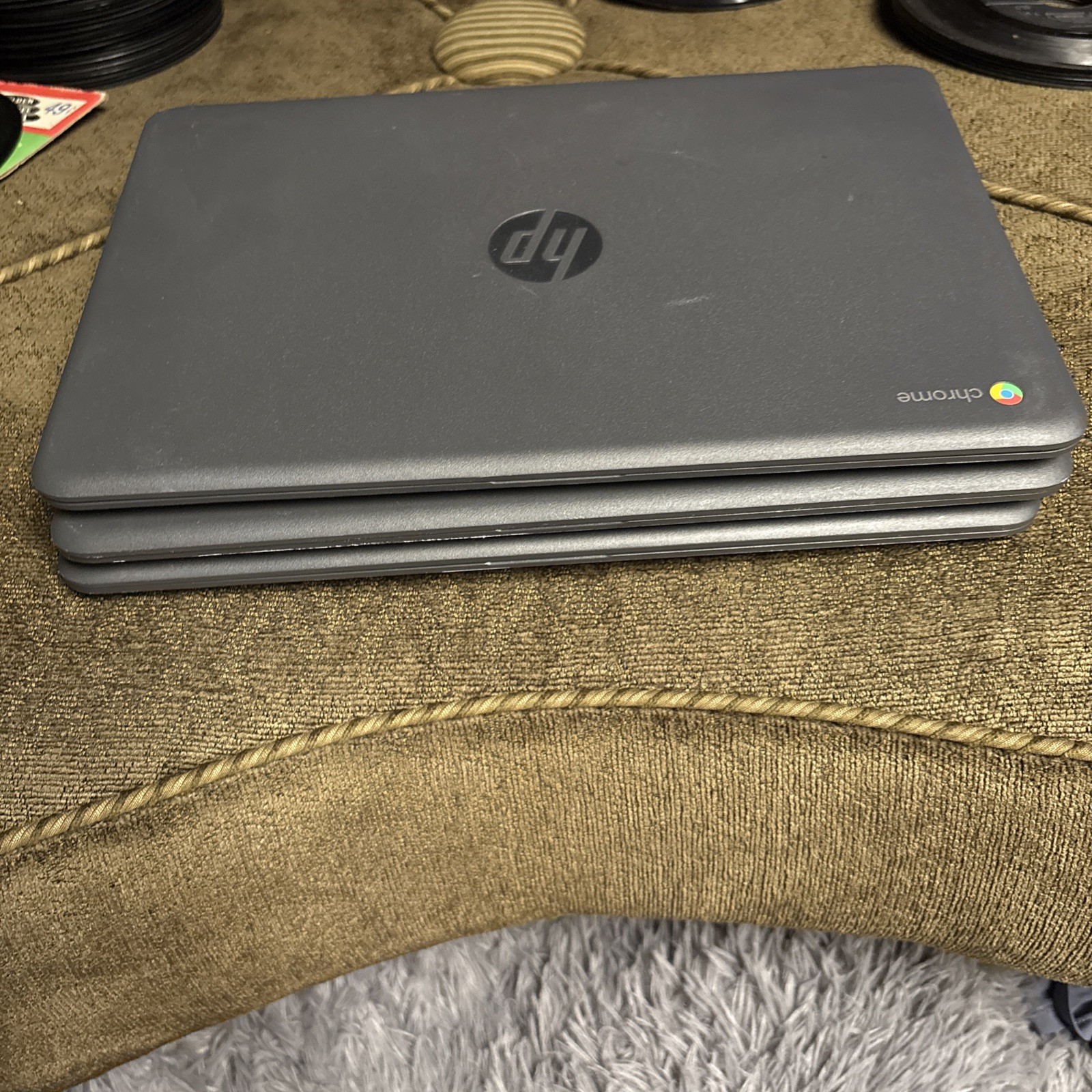 Lot of 3 HP Chromebook 14A G5 14 inch (32GB, AMD A4, 1.60GHz, 4GB) Laptop – Gray