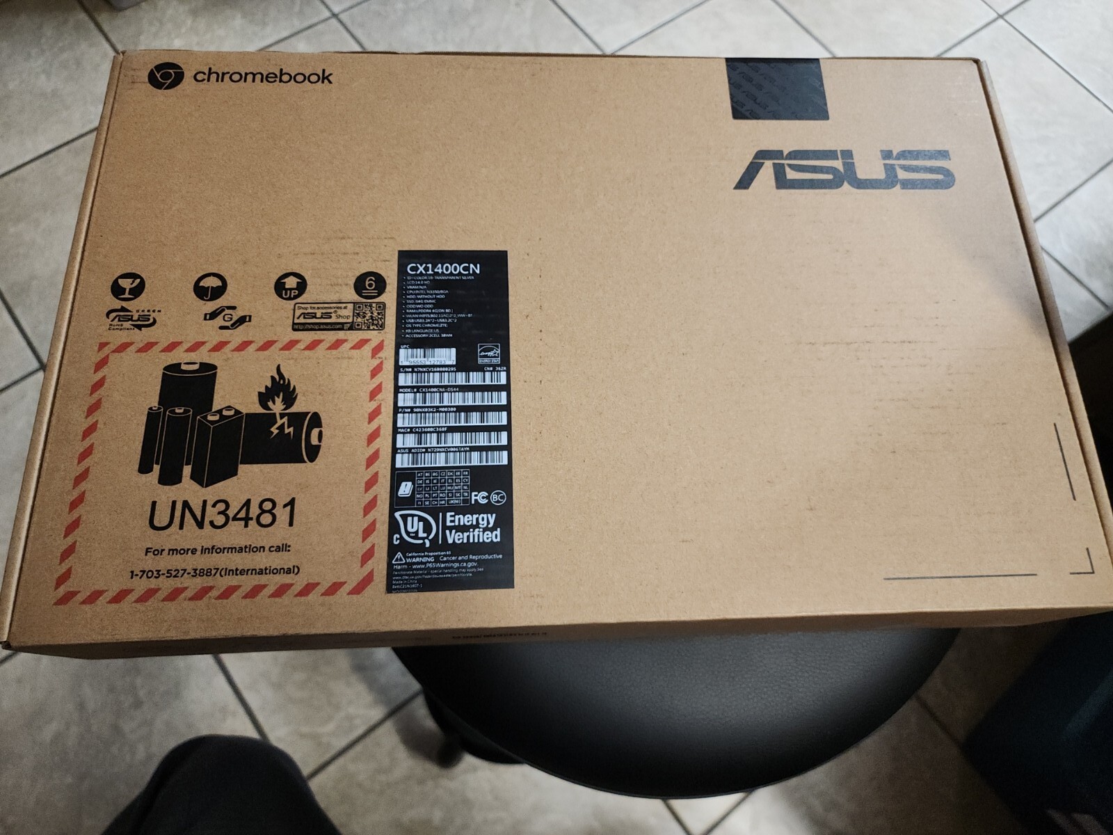 Asus Chromebook CX1 14″ Celeron N3350 4GB 64GB eMMC Chrome OS CX1400CNA-DS44