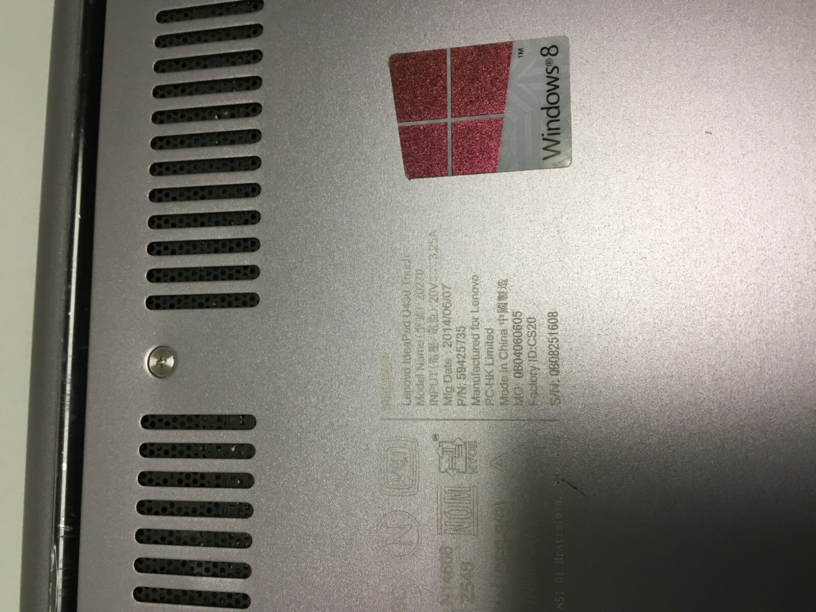 Lenovo Idealpad U430 Touch 14” 256 GB SSD Core i5 4th Gen 1.70GHz 4 GB RAM