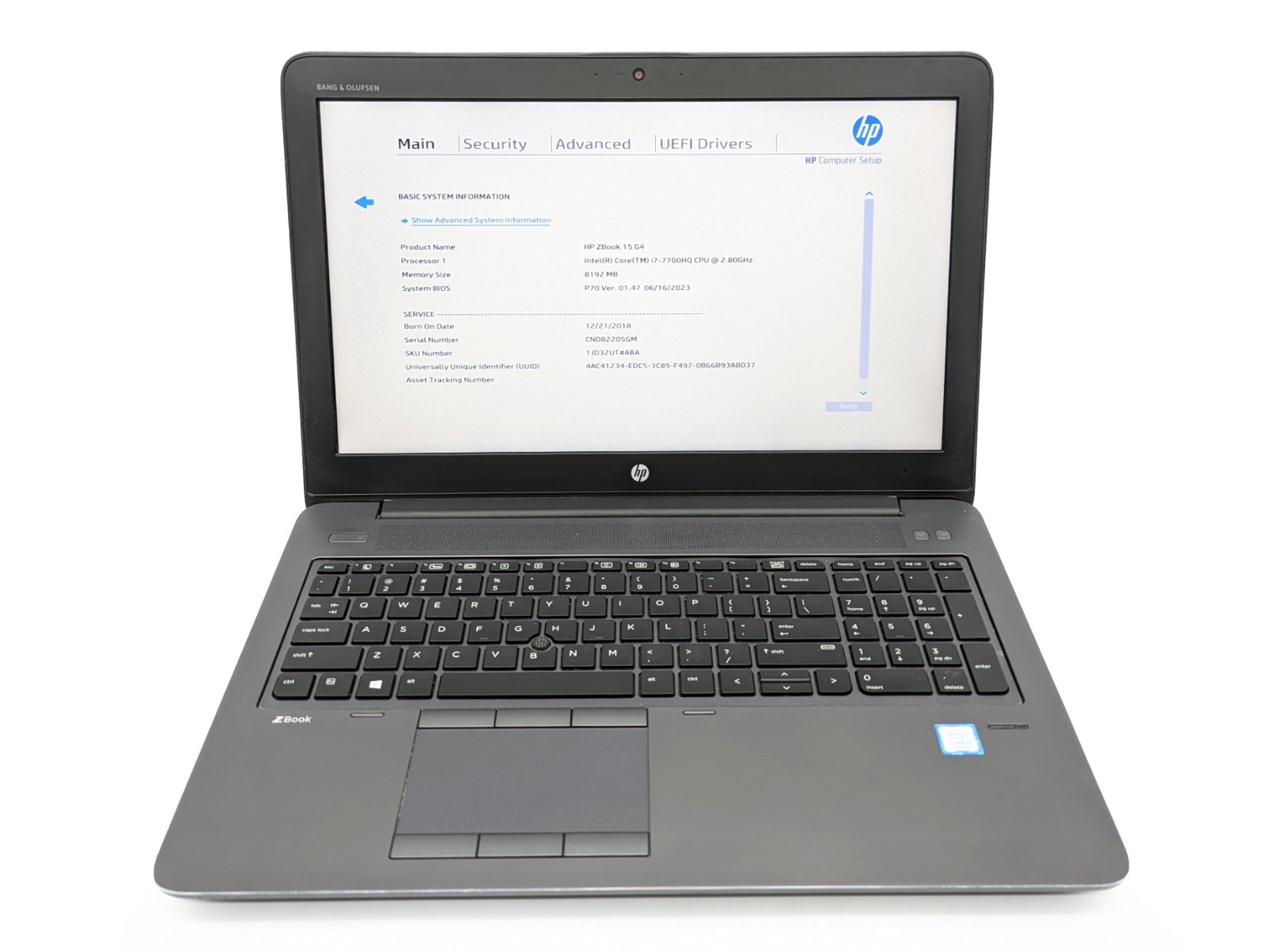 HP ZBook 15 G4 – Intel Core i7-7700HQ, 8GB RAM, NVIDIA, no OS/SSD/AC Adapter