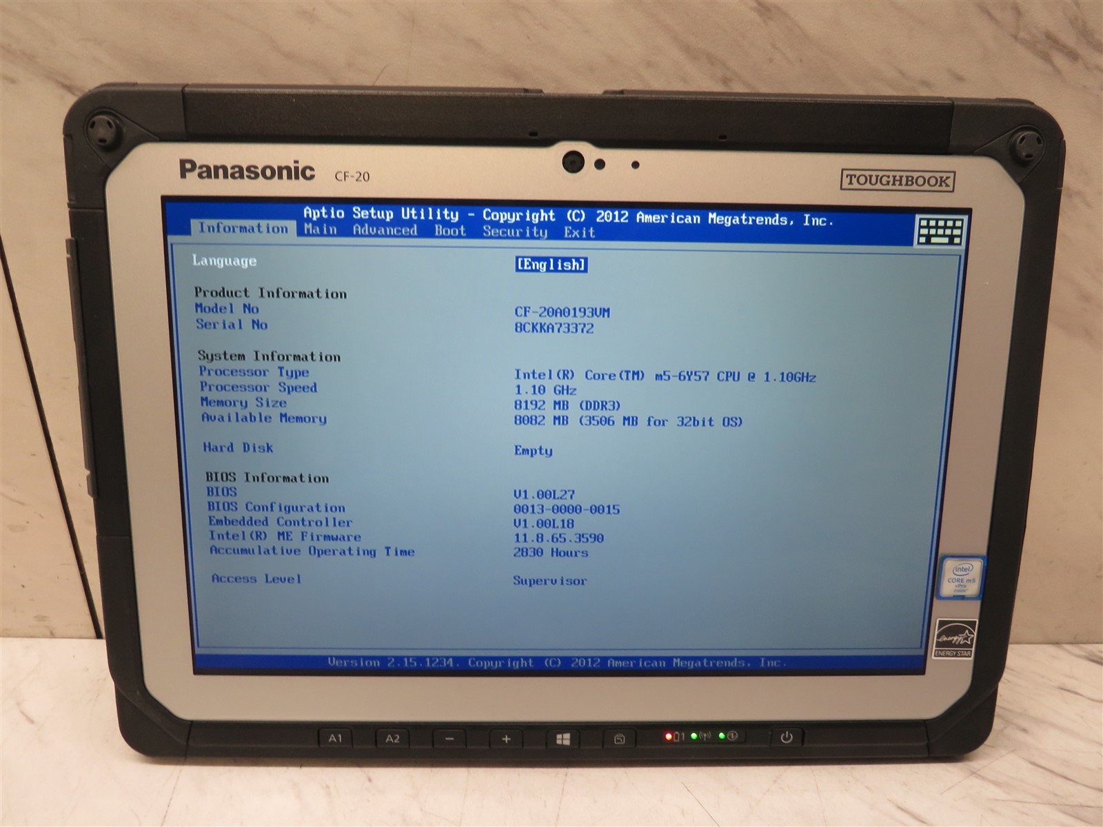 Panasonic Toughbook CF-20 Intel Core i5-7Y57@1.2GHz 8GB RAM #6