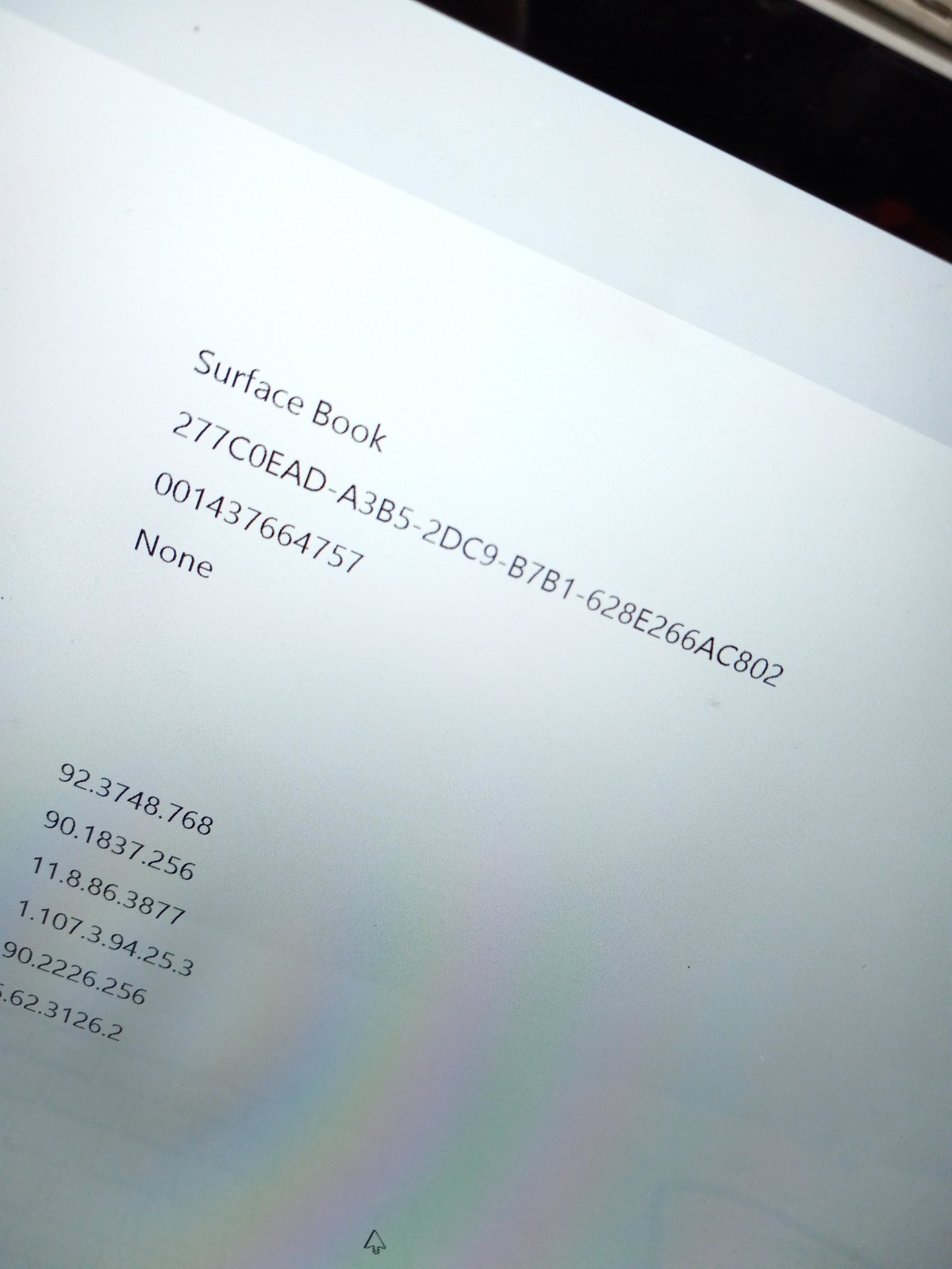 Microsoft Surface Book 1703 13.5″ i5-6300U 8GB Ram bad drive
