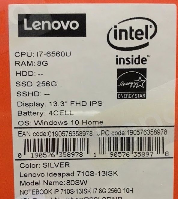 LENOVO IDEAPAD 710S 80SW0032US 13.3″ FULL IPS HD LAPTOP 256GB SSD INTEL i7