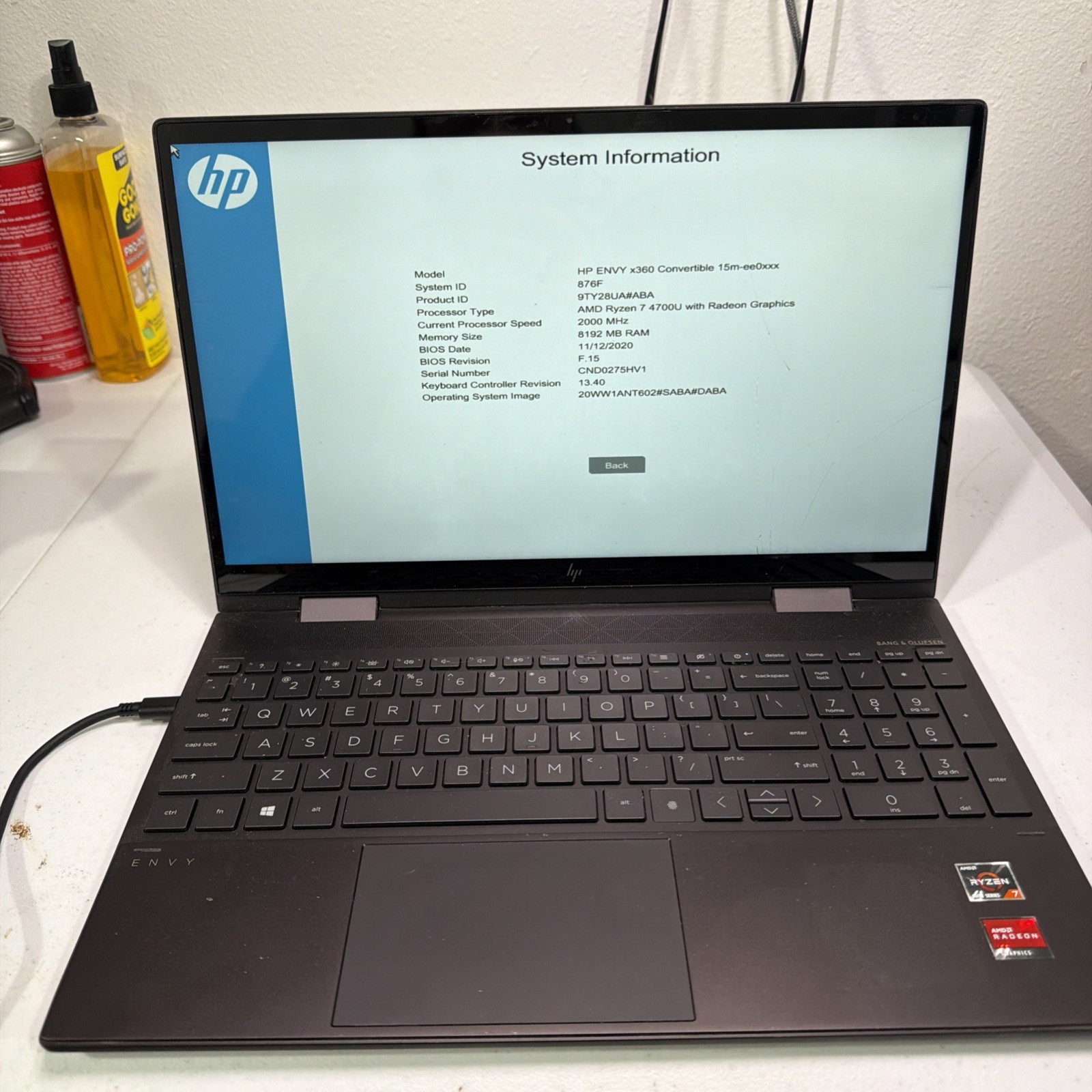 HP Envy x360 15.6 Gray FHD TOUCH 2.0 GHz Ryzen 7 4700U 8GB 512GB SSD READ