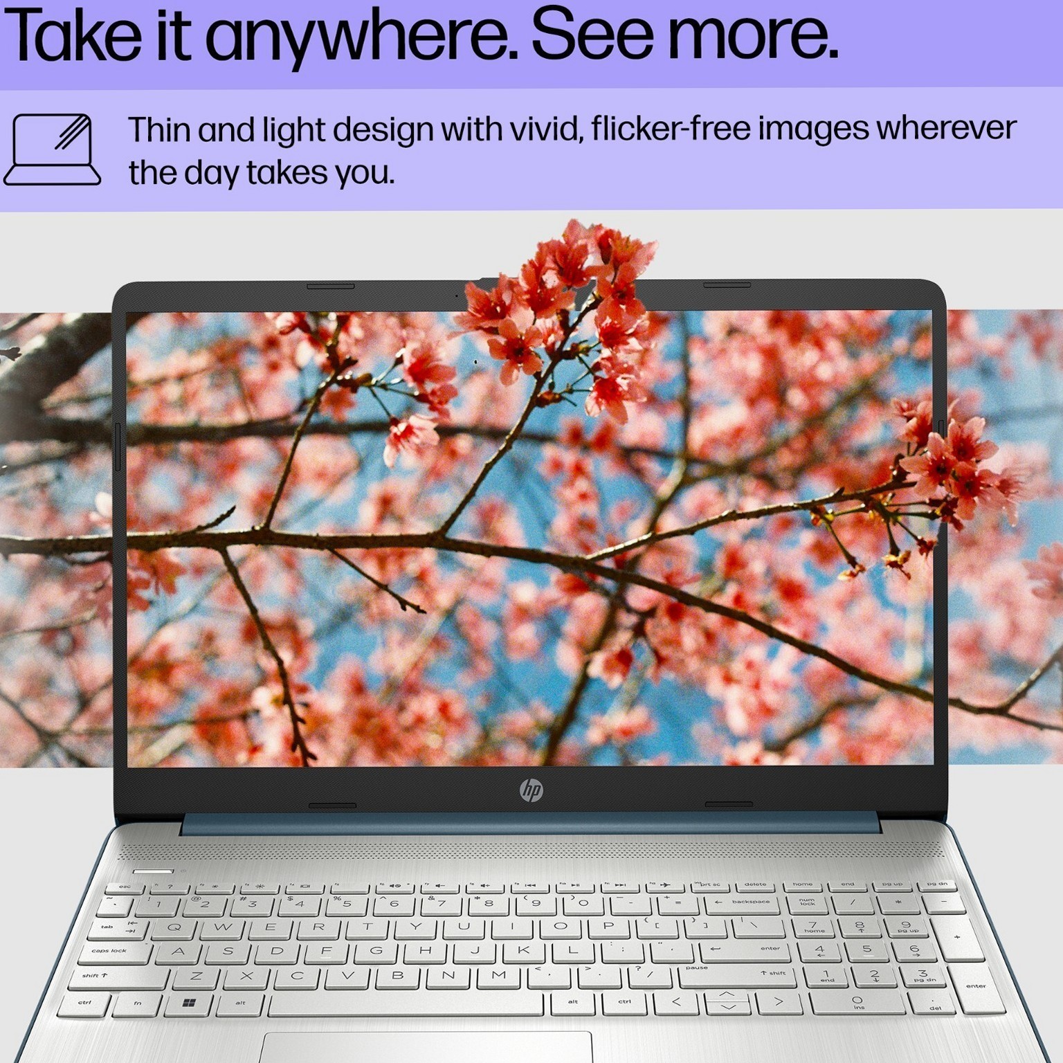 HP 15.6in Laptop Intel Pentium N5030 8GB RAM 256GB SSD Windows 11 Pro Spruce Blu