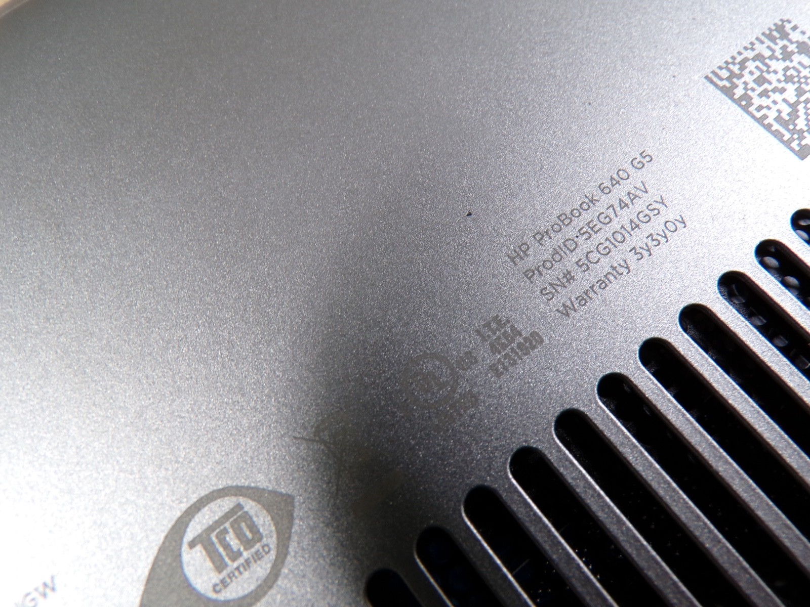 HP PROBOOK 640 G5 INTEL CORE I5-8365U 1.60GHZ 4GB RAM **NO HD/ NO CADDIE/ NO OS/