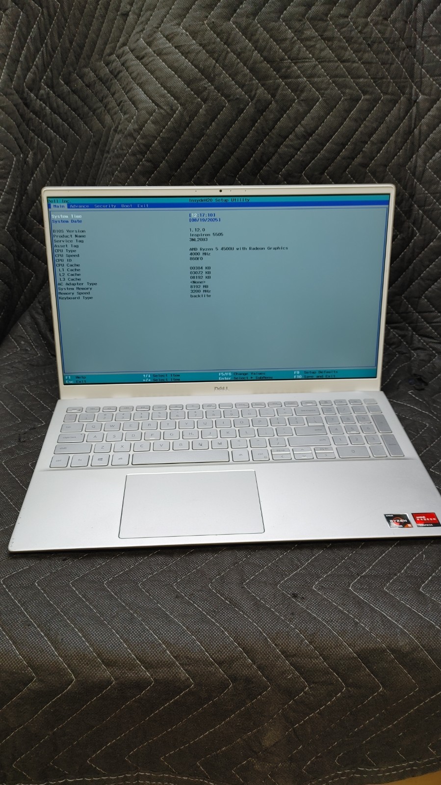 Dell Inspiron 5505 15.6″| Ryzen 5 4500U | 8GB RAM | NO OS/CHRGR/HDD | READ DESC