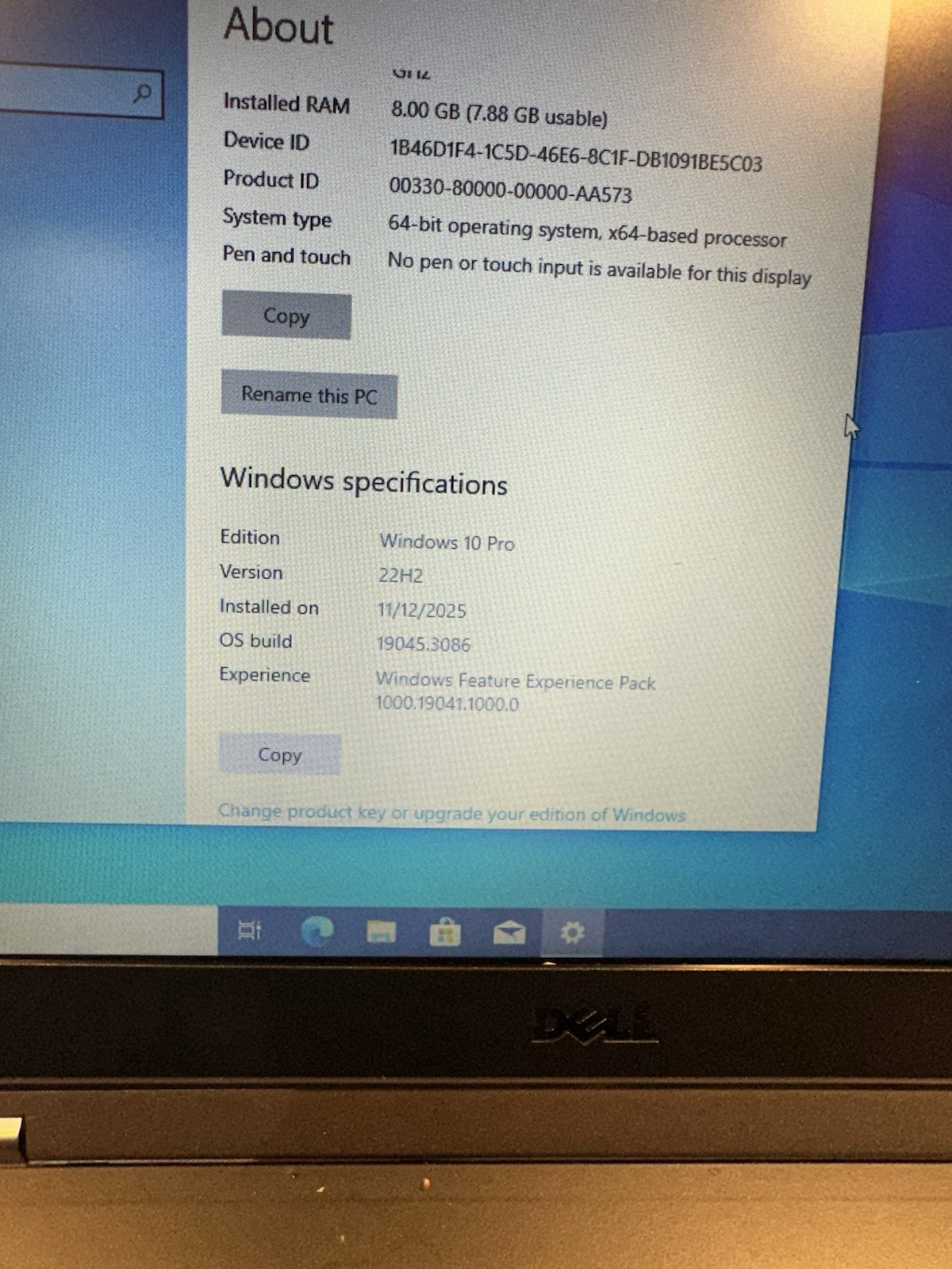 Dell Latitude E6320 Intel(R) Core(TM) i5-2520M 8GB CPU @ 2.50GHz Window 10 Pro