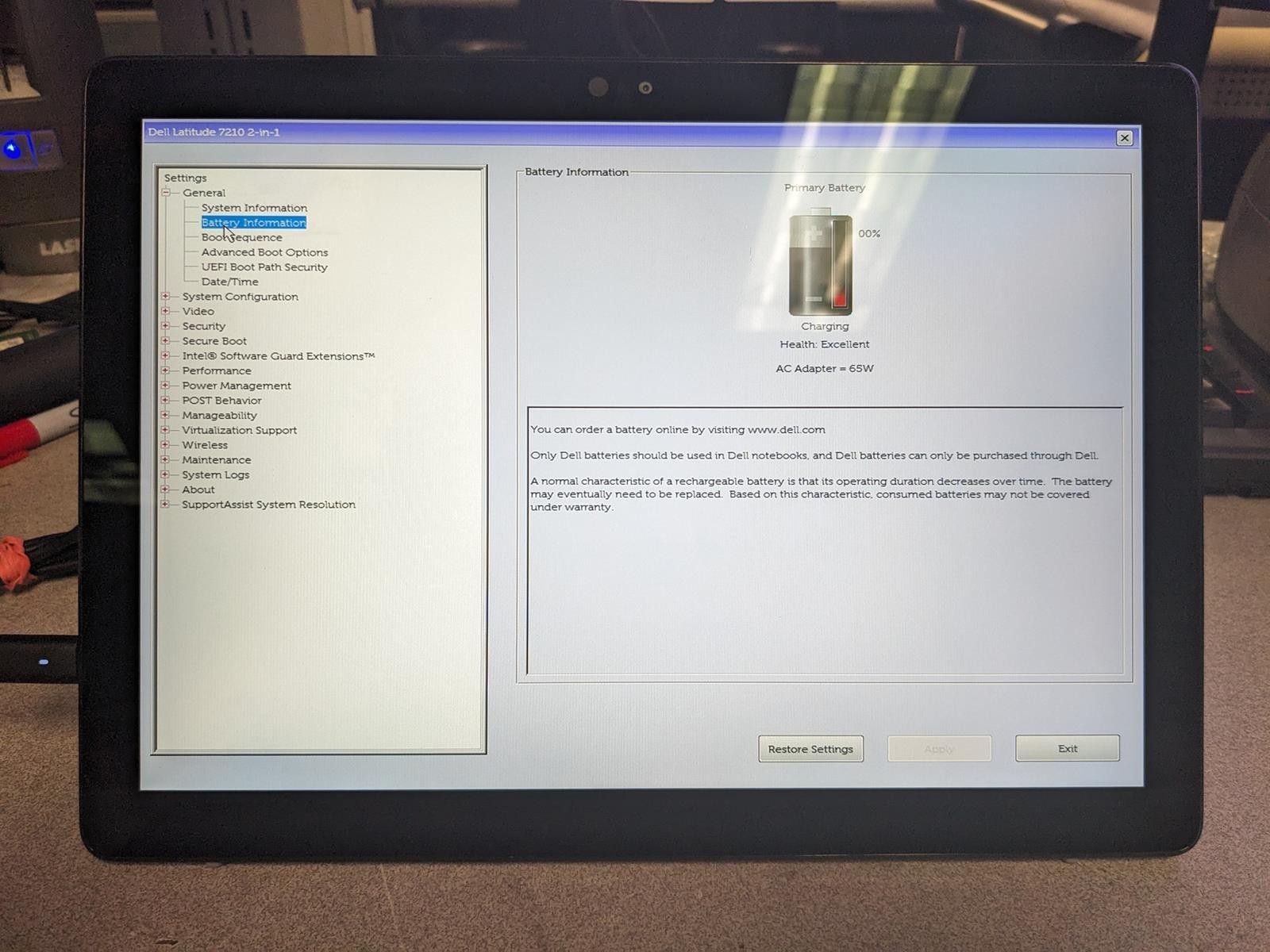 DELL LATITUDE 7210 2-IN-1 i5-10310U @ 1.70GHz, 8GB RAM, NO HDD/OS