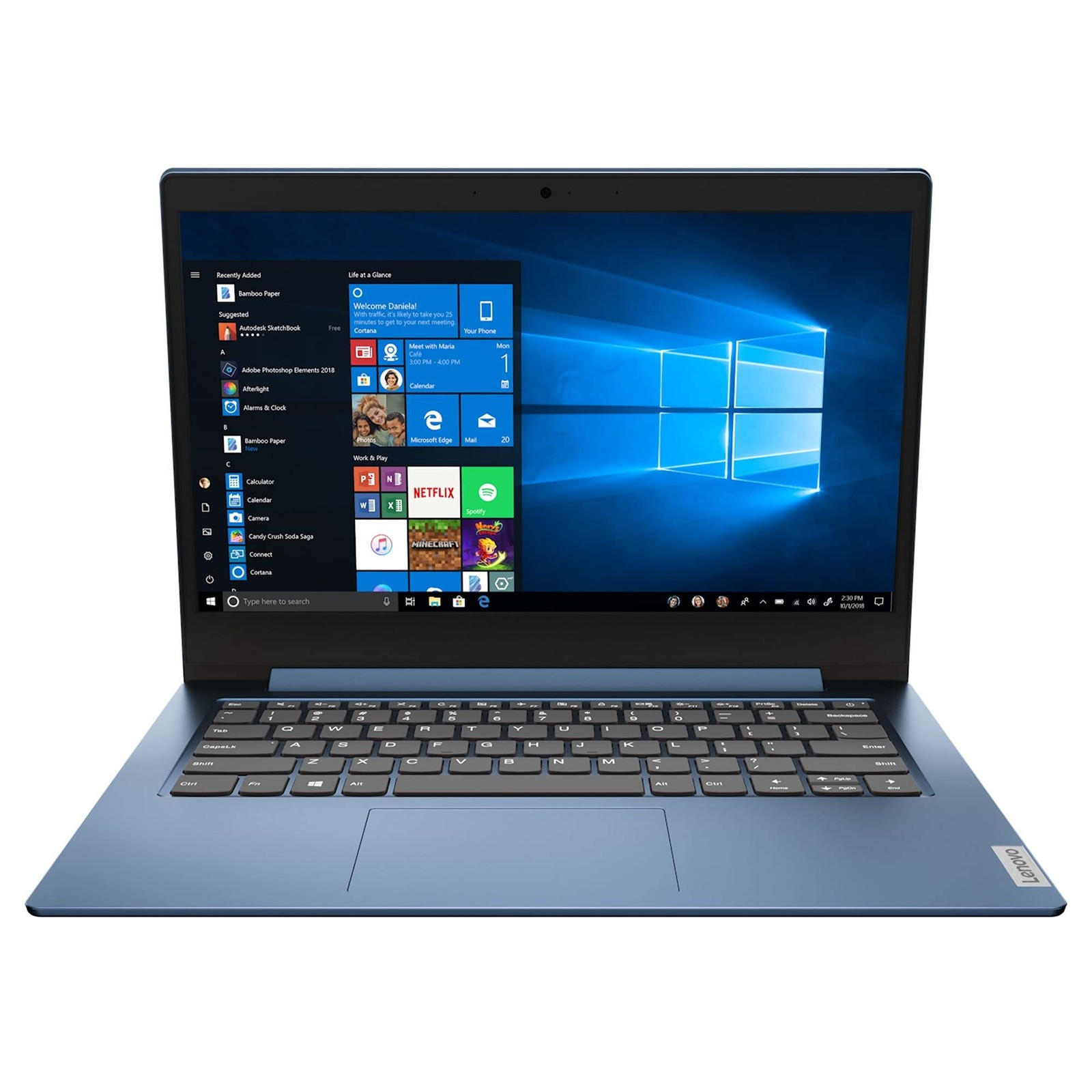 Lenovo Ideapad 14″ Laptop (AMD Athlon Silver 3050e, 4GB RAM, 128GB SSD) Ice Blue