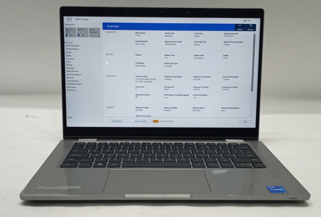 Dell Latitude 5320 TOUCH i5-1135G7@2.4GHz 8GB RAM 256GB NVMe Win 11 Pro WH832!