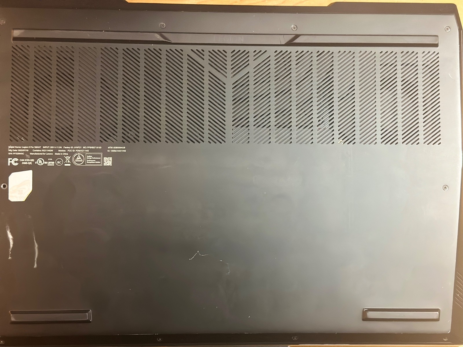 Lenovo Legion 5 Pro – FOR PARTS ONLY – Dead Motherboard – Screen Intact