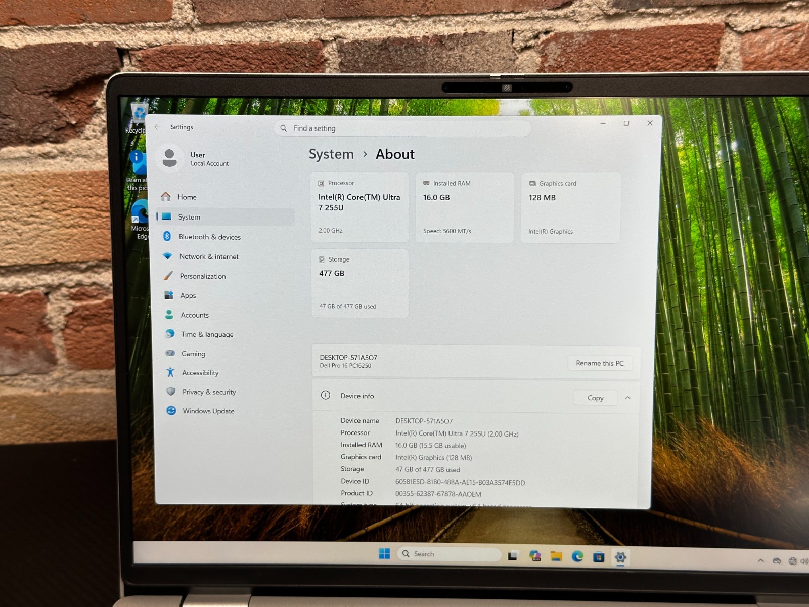 Dell Pro 16 PC16250 Ultra 7 255U 16GB RAM 512GB SSD – Good condition
