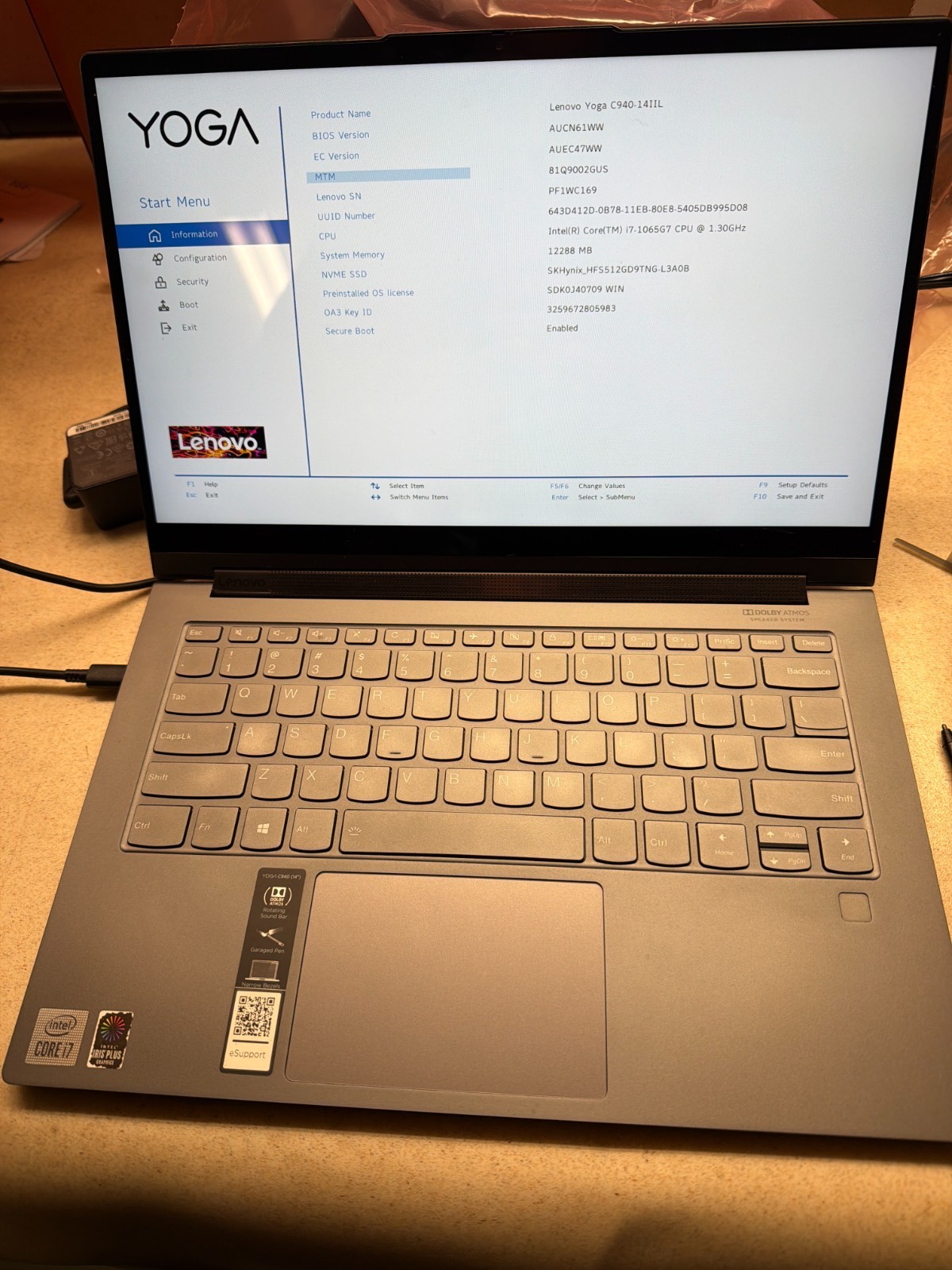 Lenovo Yoga C940-14 FHD Touch – 10th gen i7-1065G7-12GB – 512GB SSD – Gray