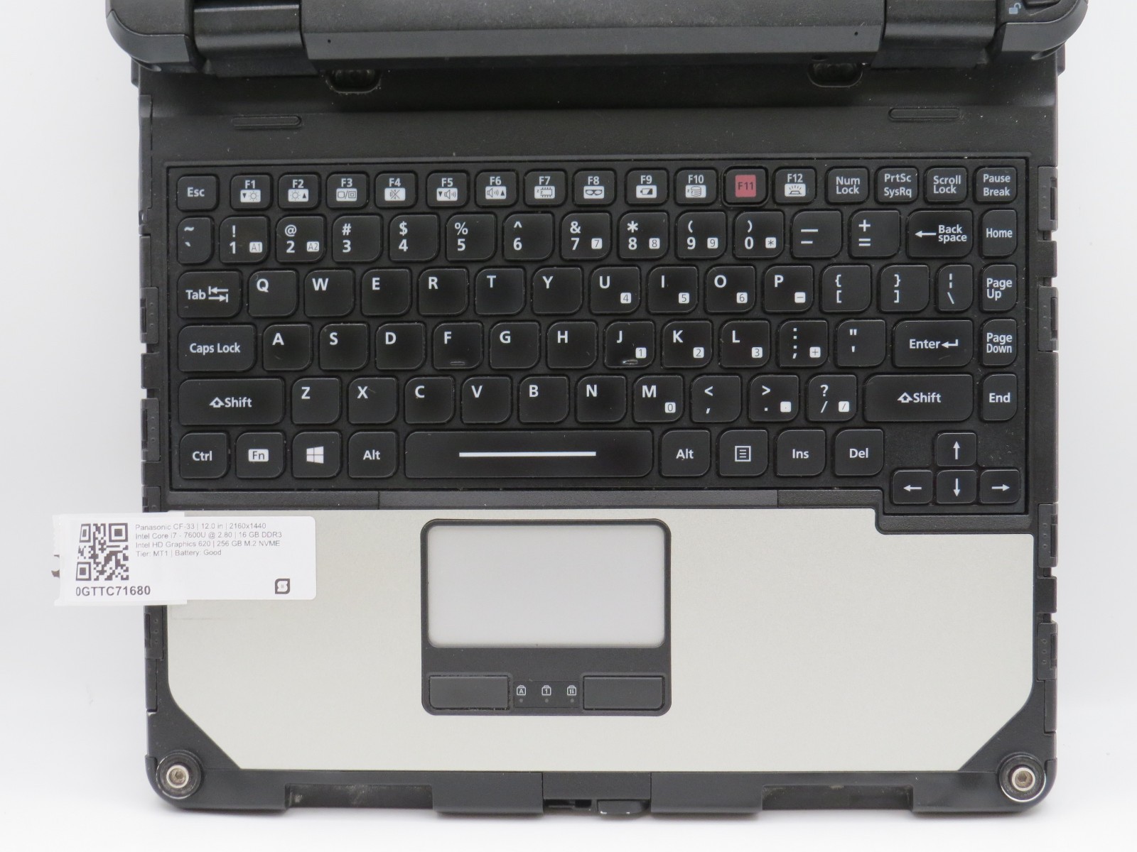 Panasonic CF-33 Toughbook i7-7600U@2.8 | 16/256GB SSD | 12″ Touch | No OS/AC