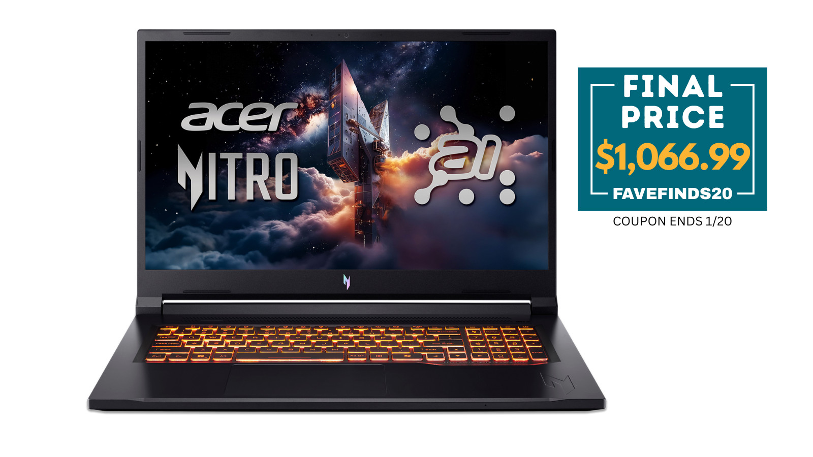 Acer Nitro V 17.3″ FHD Gaming Laptop NVIDIA RTX5060 16GB 512GB SSD ANV17-41-R8ML