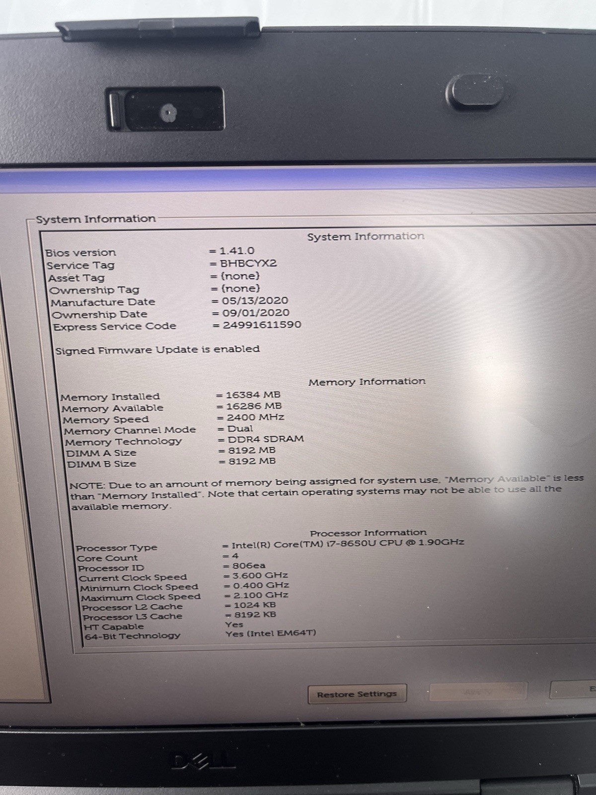 Dell Latitude 5420 Rugged Core i7 8650U, 16GB, AMD Radeon RX540, 512GBSSD, 2019